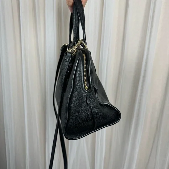 Coach black leather hand & crossbody bag - Picture 4 of 8